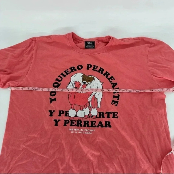 Peralta Project Dog Lovers Gorgeous coral cotton tee shirt - Picture 9 of 10